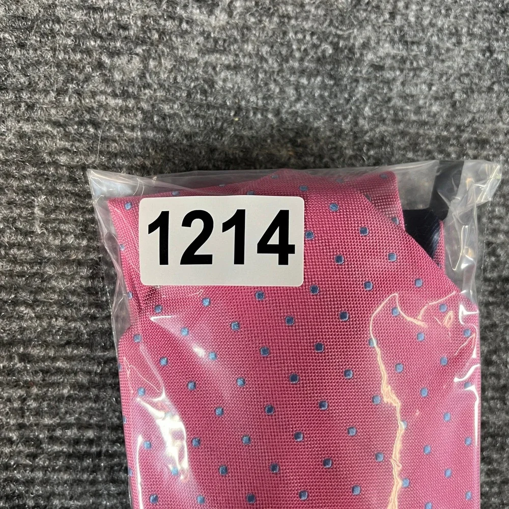 Tommy Hilfiger Mens Pink Blue Micro Dot Silk Necktie Formal Business Tie